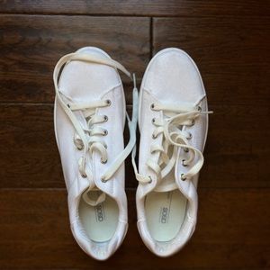 white/cream platform sneakers